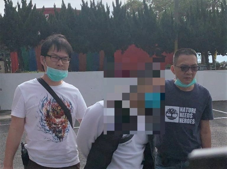 中市警刑大日前循線在苗栗某宮廟處將通緝犯林嫌逮捕歸案。（圖/林㤈輝翻攝）