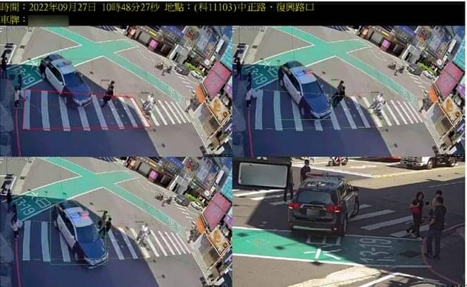 蘆竹分局在中正路與榮興路口首度實施科技執法。（記者包克明翻攝）