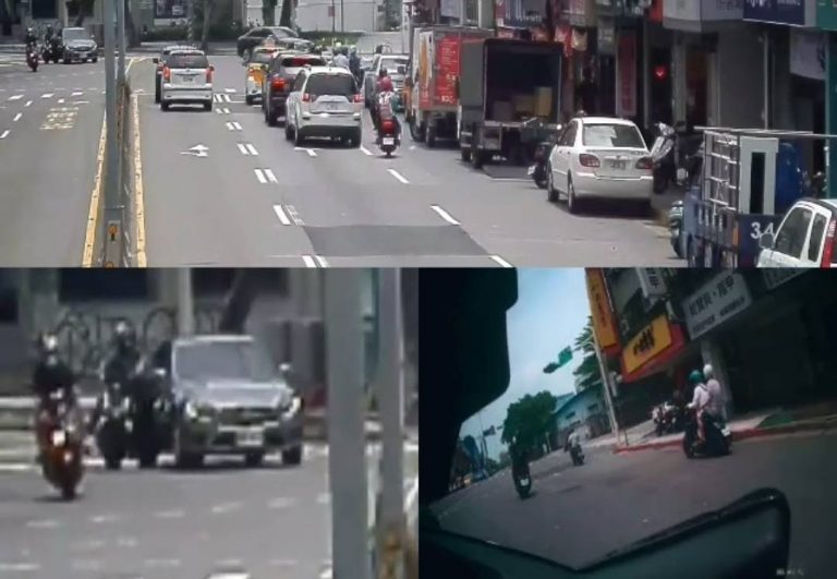 事故碰撞畫面。( 記者宋紹誠翻攝 )