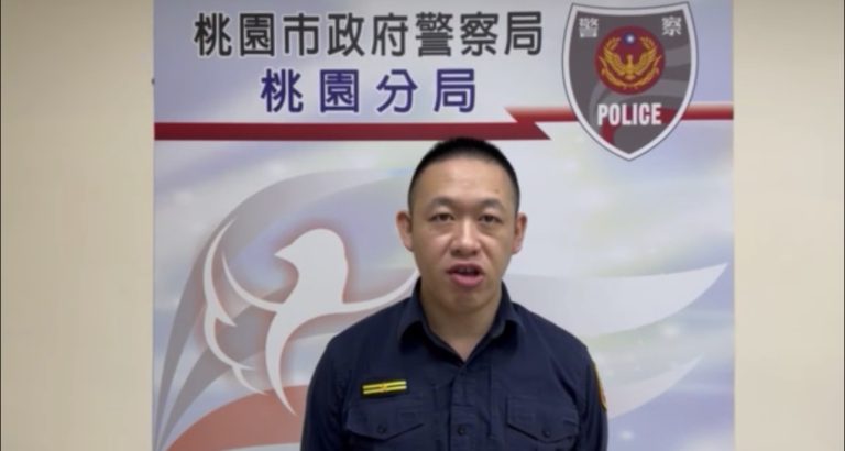 桃園警分局大樹所長張邦寧說明。（記者徐煜勝翻攝）