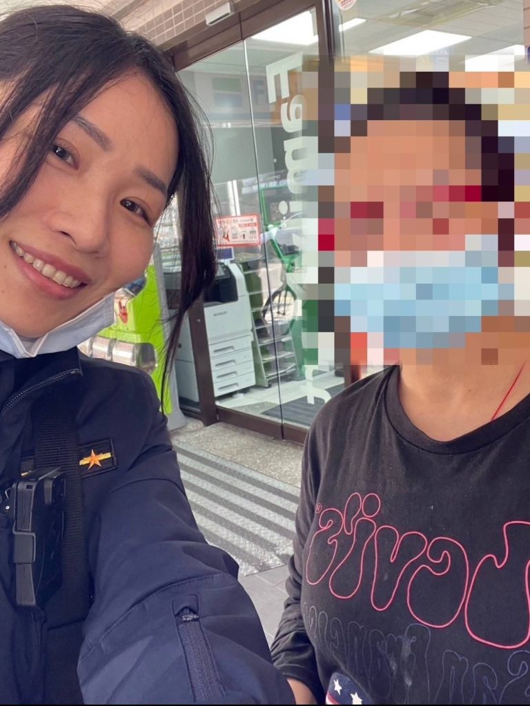 阮女對員警的關懷協助，表達由衷感謝，也深刻感受警民一家親的溫暖。（記者 張艷君翻攝）