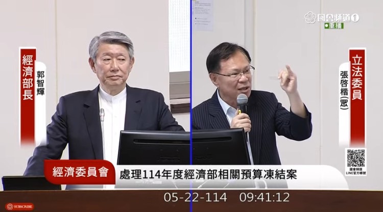 張啓楷指出，核三廠二號機於5月17日停機後，台中火力發電廠9部煤機全數上線，單日燃煤量飆增至19日的4.64萬噸，嚴重衝擊中部地區空氣品質與居民健康，政府還硬要說不是火力全開嗎？(圖／國會頻道)