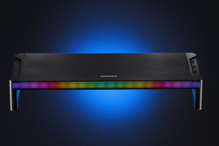 PHILIPS飛利浦全球首創旗艦品SPA6500喇叭螢幕支架。（圖/飛利浦聲活美學館提供）