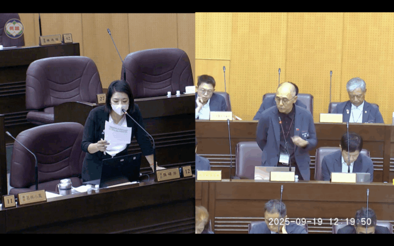 桃園市議員張碩芳質詢衛生局，質疑實施癌症擴大篩檢後，卻沒有落實追陽機制。（圖／桃園市議會議事直播）