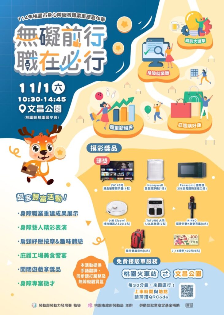 【無礙前行，職在必行】桃園市職業重建嘉年華。(圖/桃園市政府勞動局 提供)